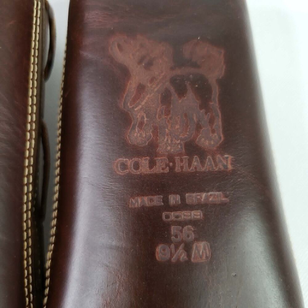 Cole Haan Brown Leather Slip On Loafers Moccasin Slippers Men's Size 9.5 - Picture 8 of 9
